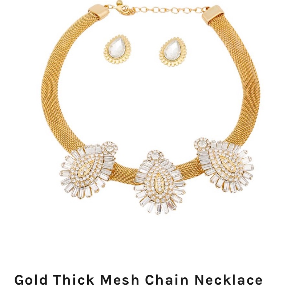Gold Thick Mesh Necklace